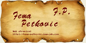Fema Petković vizit kartica